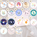Adesivi Stickers Personalizzati Per Nascite, Baby Shower, Compleanni - Set di 50 o 100 Adesivi