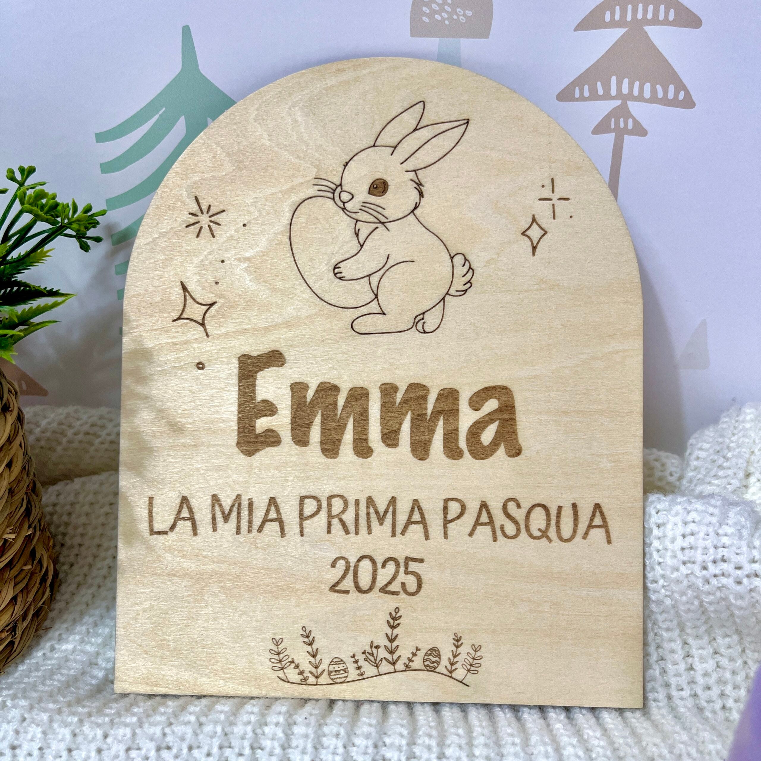 Targa In Legno Personalizzata La Mia Prima Pasqua