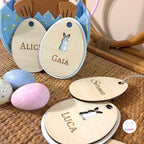 Tag Ovetto Di Pasqua In Legno Personalizzato - Doppio Strato