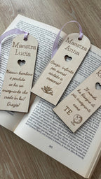 Segnalibro Personalizzato in Legno per Maestra - Regalo Fine Anno Scolastico