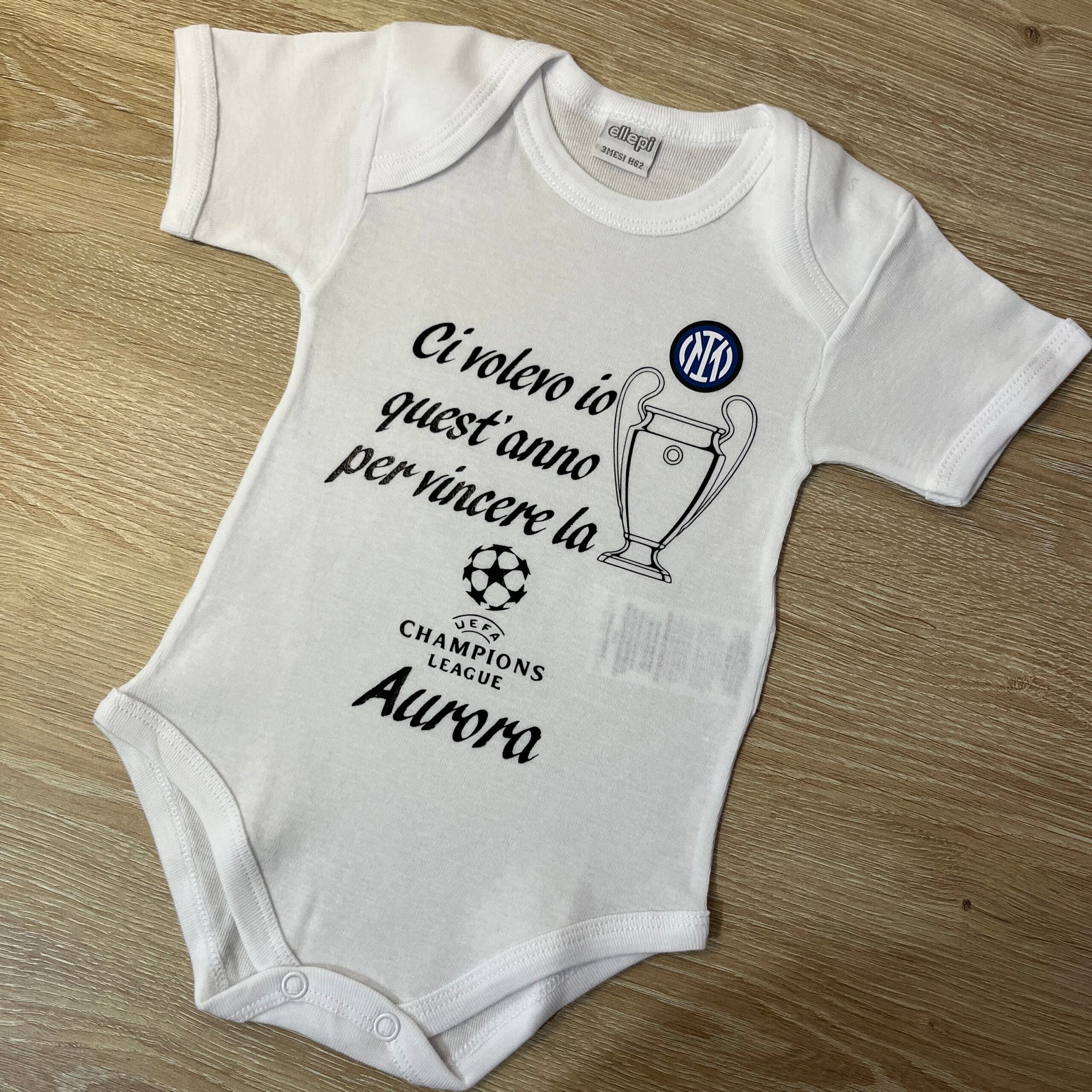 Body Neonato Personalizzato Inter - Campioni 2024/2025 Champions League