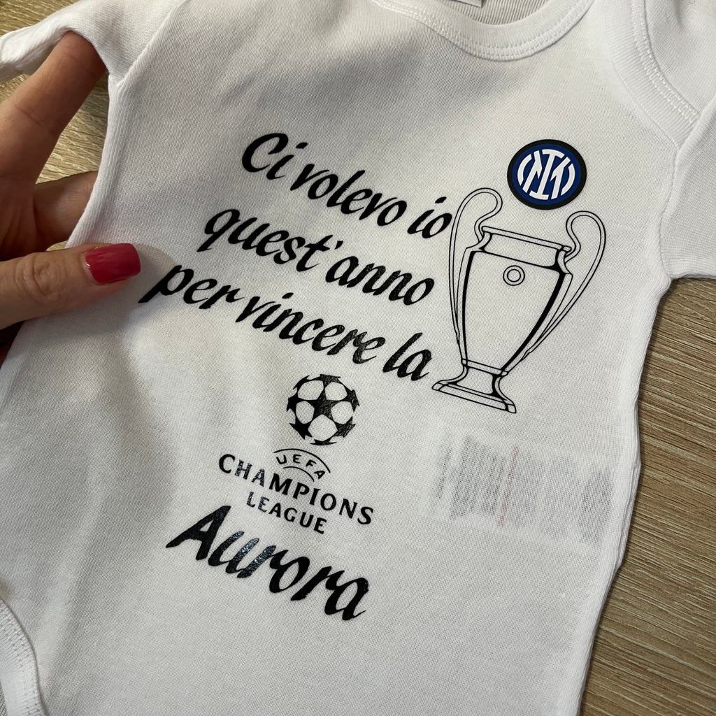 Body Neonato Personalizzato Inter - Campioni 2024/2025 Champions League