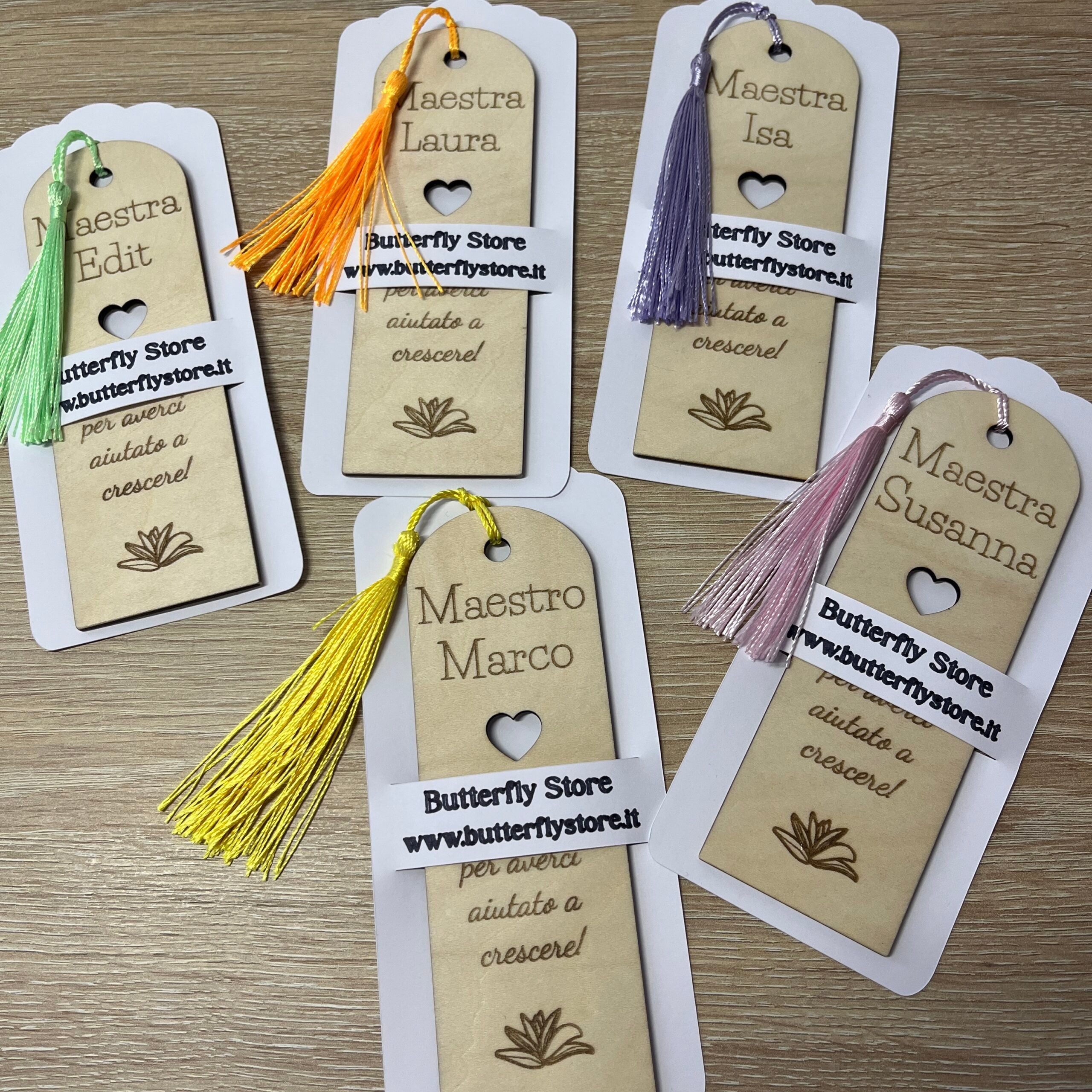 Segnalibro in Legno Personalizzabile con Incisione Sul Retro