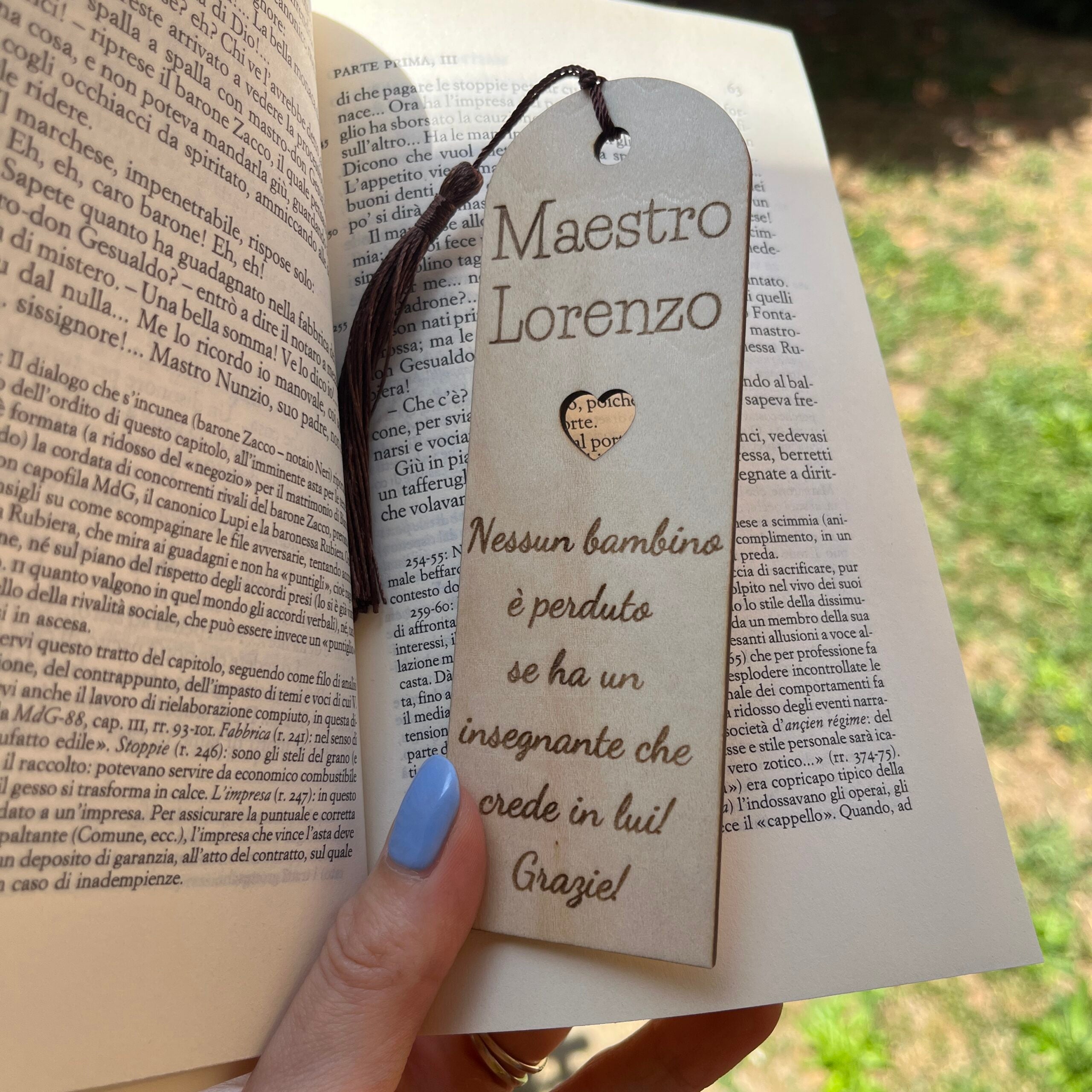 Segnalibro in Legno Personalizzabile con Incisione Sul Retro