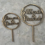 Cake Topper Personalizzato in Legno con Nomi, Topper Nozze Promessa, Compleanni, Evento Speciale