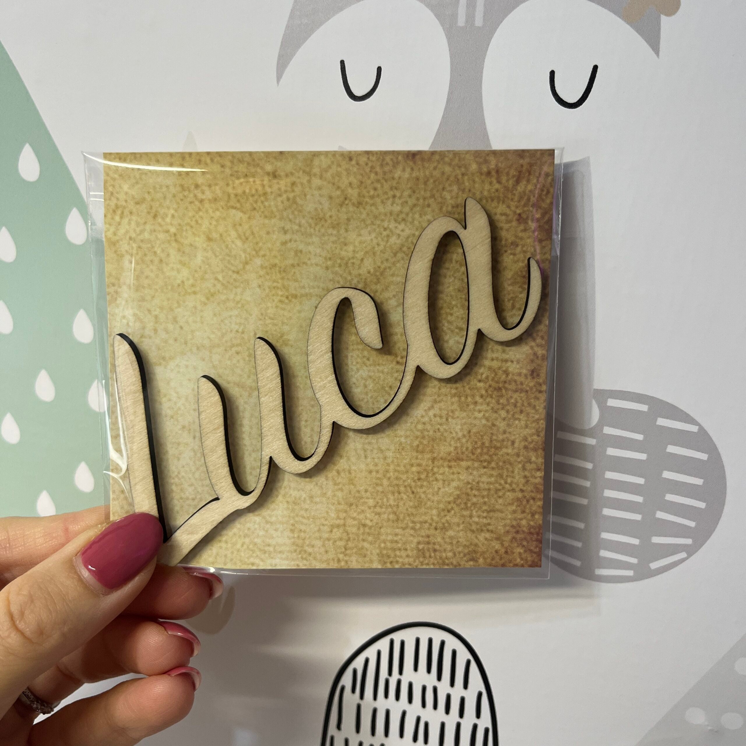 Segnaposto Nome in Legno per Matrimonio, Battesimo, Comunione, Baby Shower, Natale, Eventi Aziendali