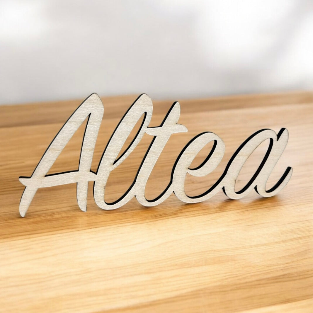 Segnaposto Nome in Legno per Matrimonio, Battesimo, Comunione, Baby Shower, Natale, Eventi Aziendali