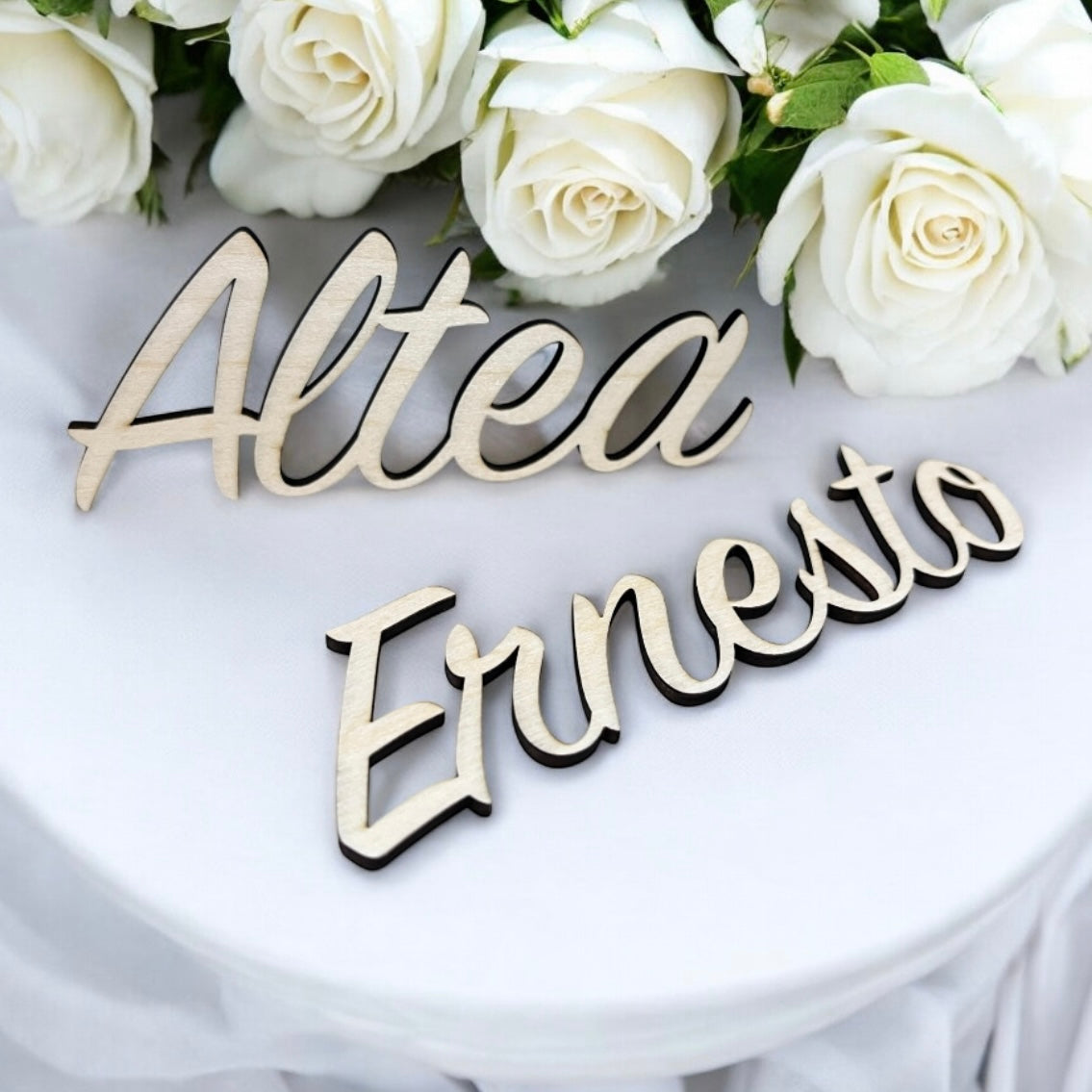 Segnaposto Nome in Legno per Matrimonio, Battesimo, Comunione, Baby Shower, Natale, Eventi Aziendali