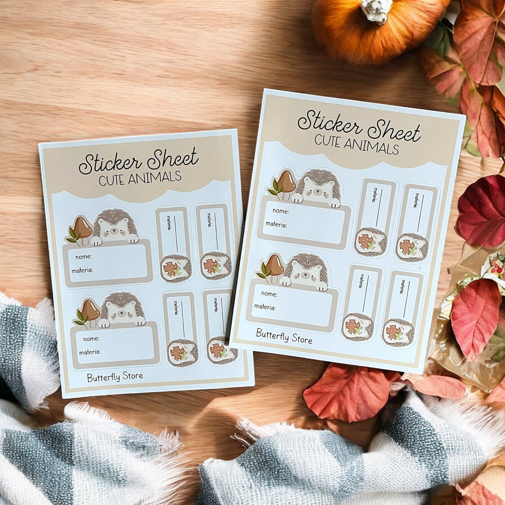 Set 12 Etichette Adesive Scuola - Sticker Sheets Back To School