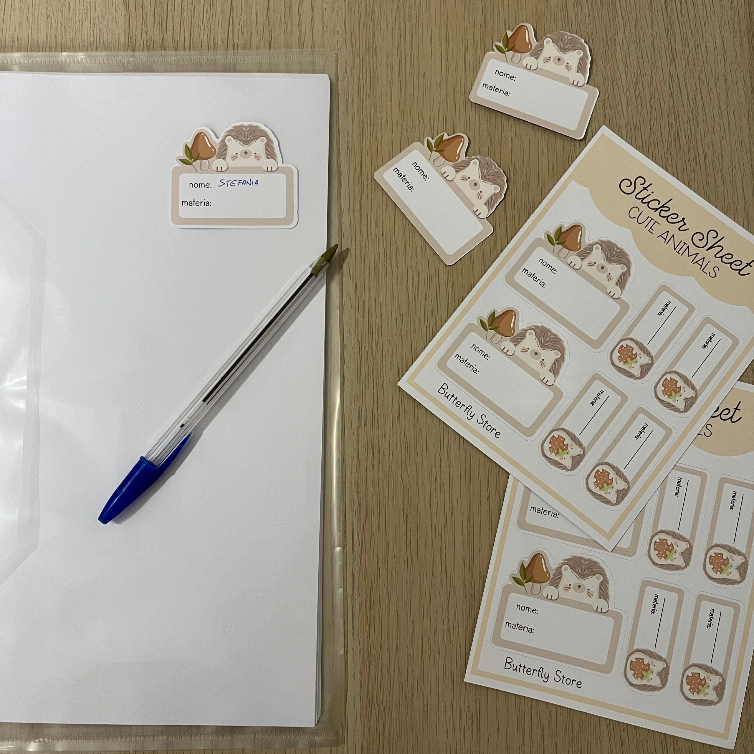 Set 12 Etichette Adesive Scuola - Sticker Sheets Back To School