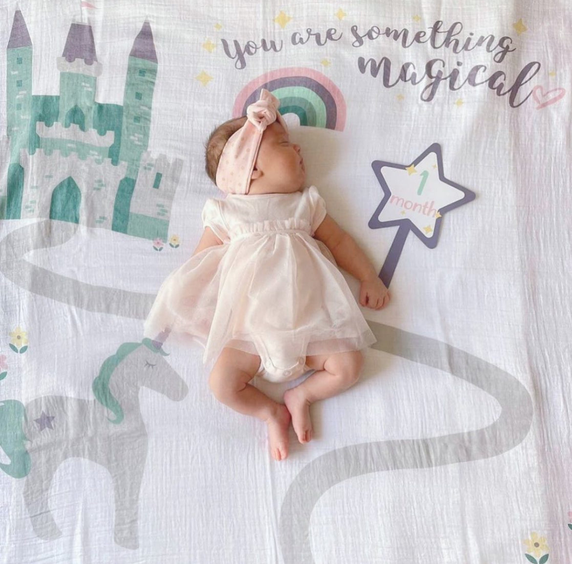 Coperta Complimese Neonato Something Magical + 14 Cards - Personalizzabile