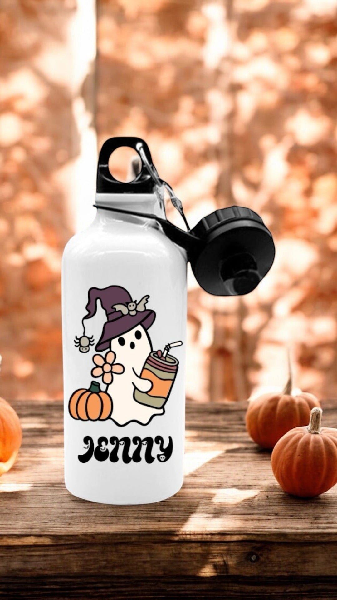 Borraccia Halloween Personalizzata, Doppio Tappo - 500ml