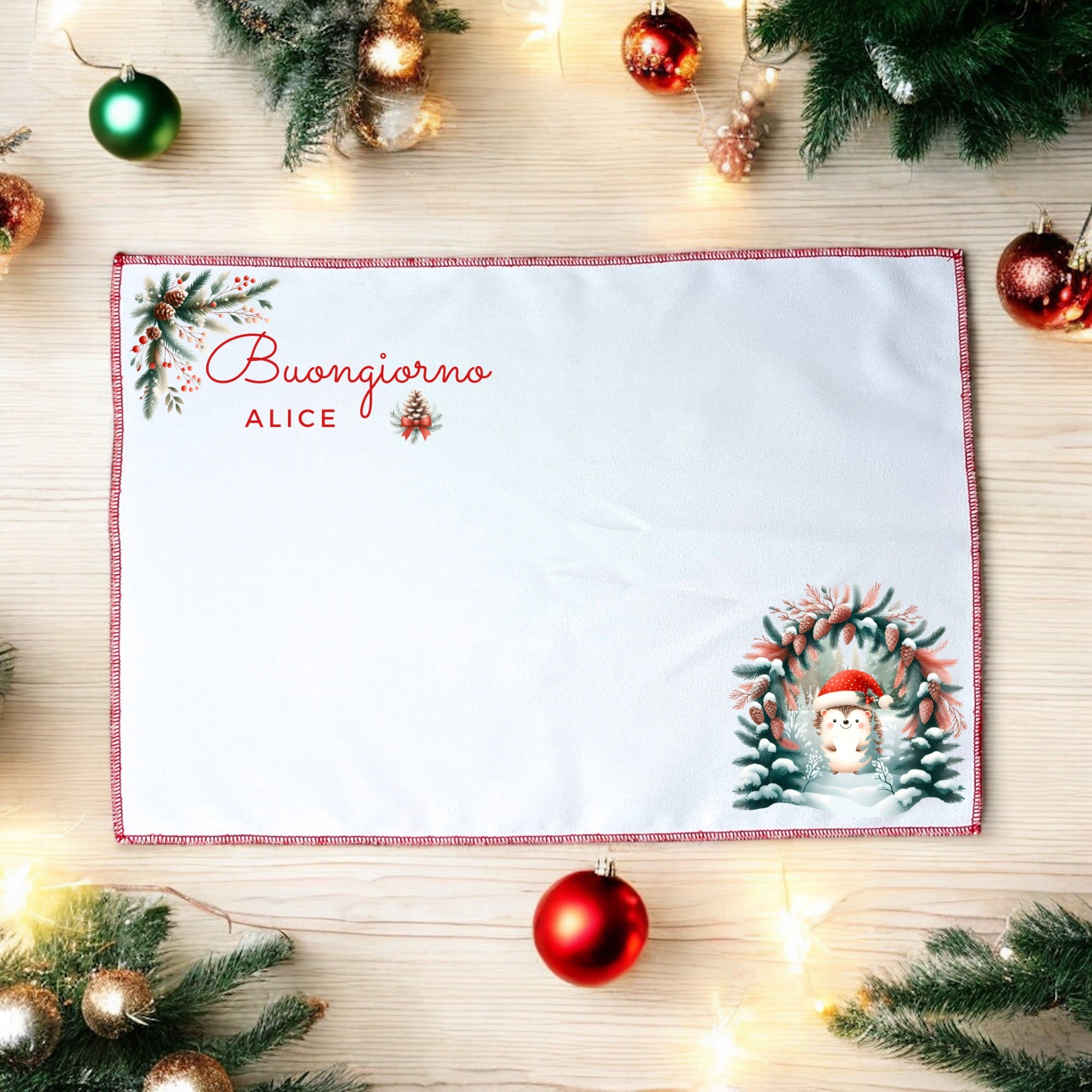 Tovaglietta Di Natale Buongiorno Con Nome