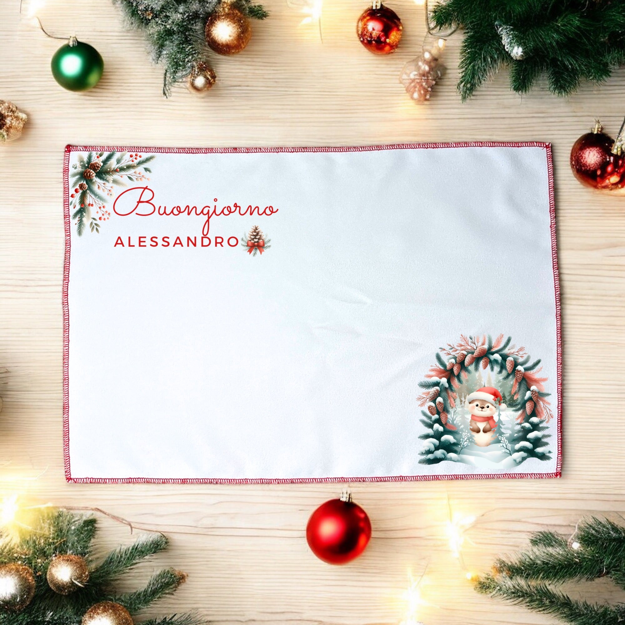 Tovaglietta Di Natale Buongiorno Con Nome