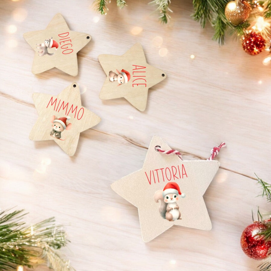 Stellina Di Natale In Legno Personalizzata