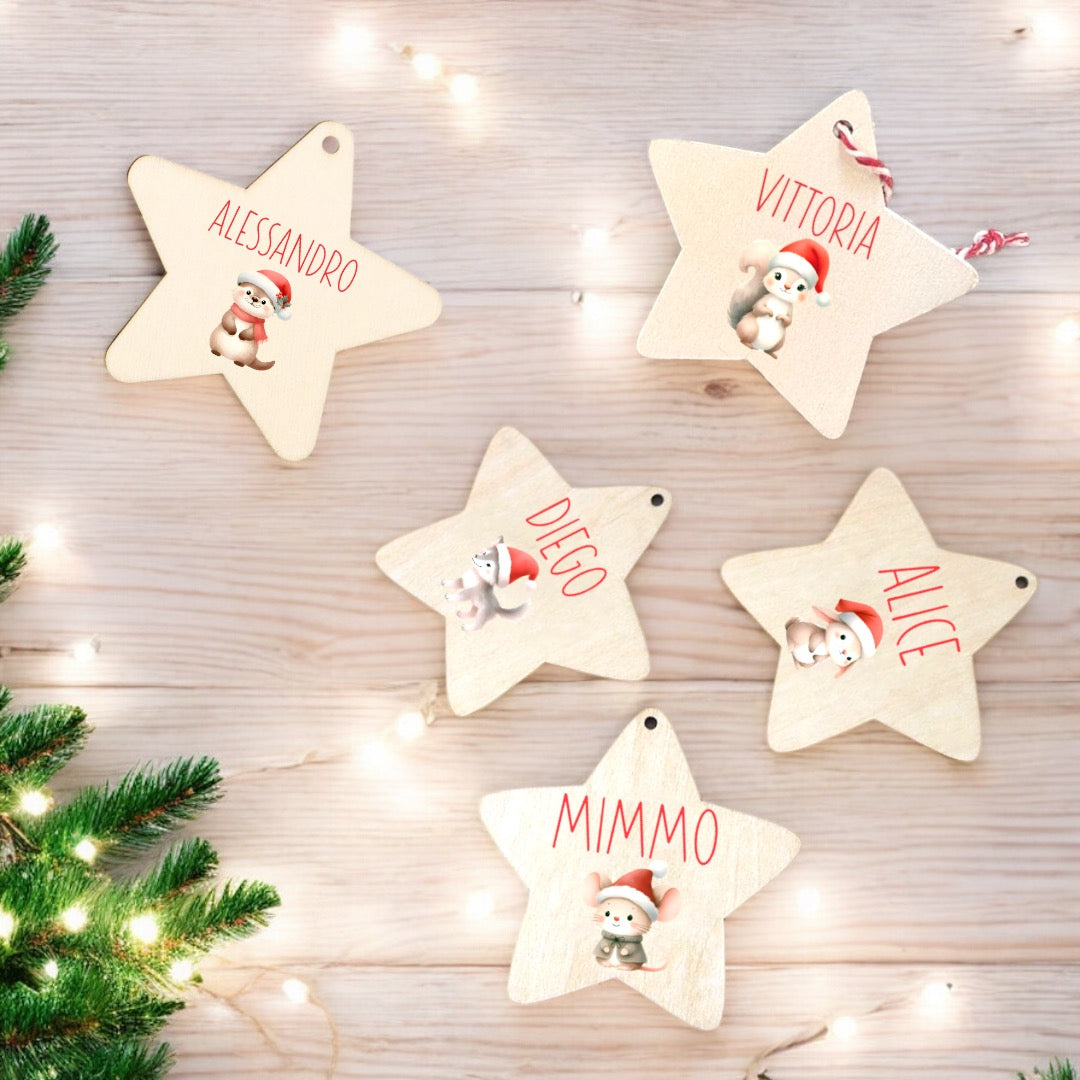 Stellina Di Natale In Legno Personalizzata