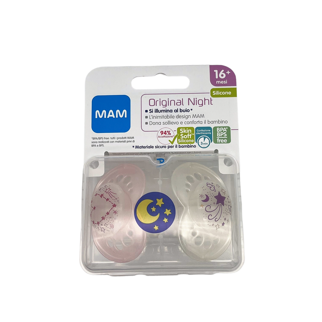 Succhietto MAM Original Night 2Pz - Bianco E Rosa16+