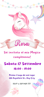 File Digitale / Invito Di Compleanno Unicorno Digitale, Modificabile Canva