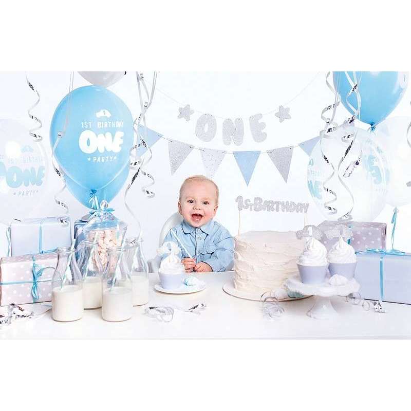 Kit Festa 1°Compleanno Celeste "One Blue" 33pz