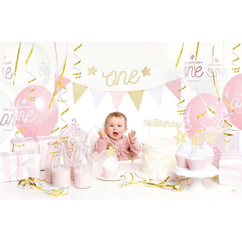 Kit Festa 1°Compleanno Rosa "One Pink" 33pz