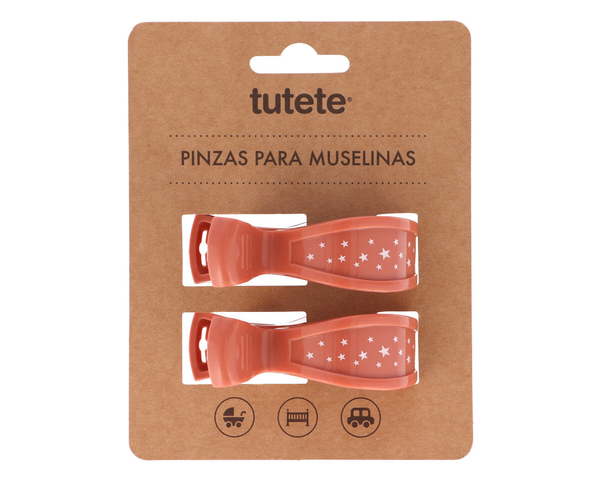 Pack 2 Pinze Tutete Per Mussole O Copertine - Stelle Terracotta