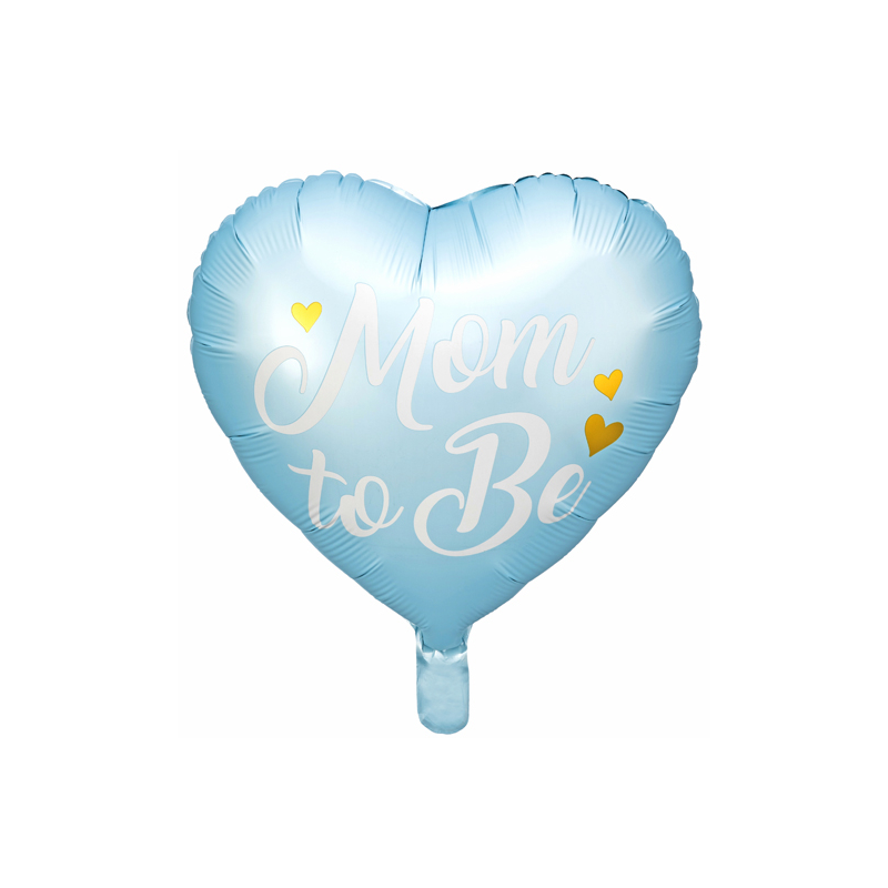 Palloncino 18" mylar Cuore Celeste "Mom To Be"