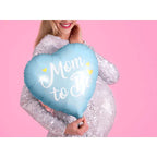 Palloncino 18" mylar Cuore Celeste "Mom To Be"