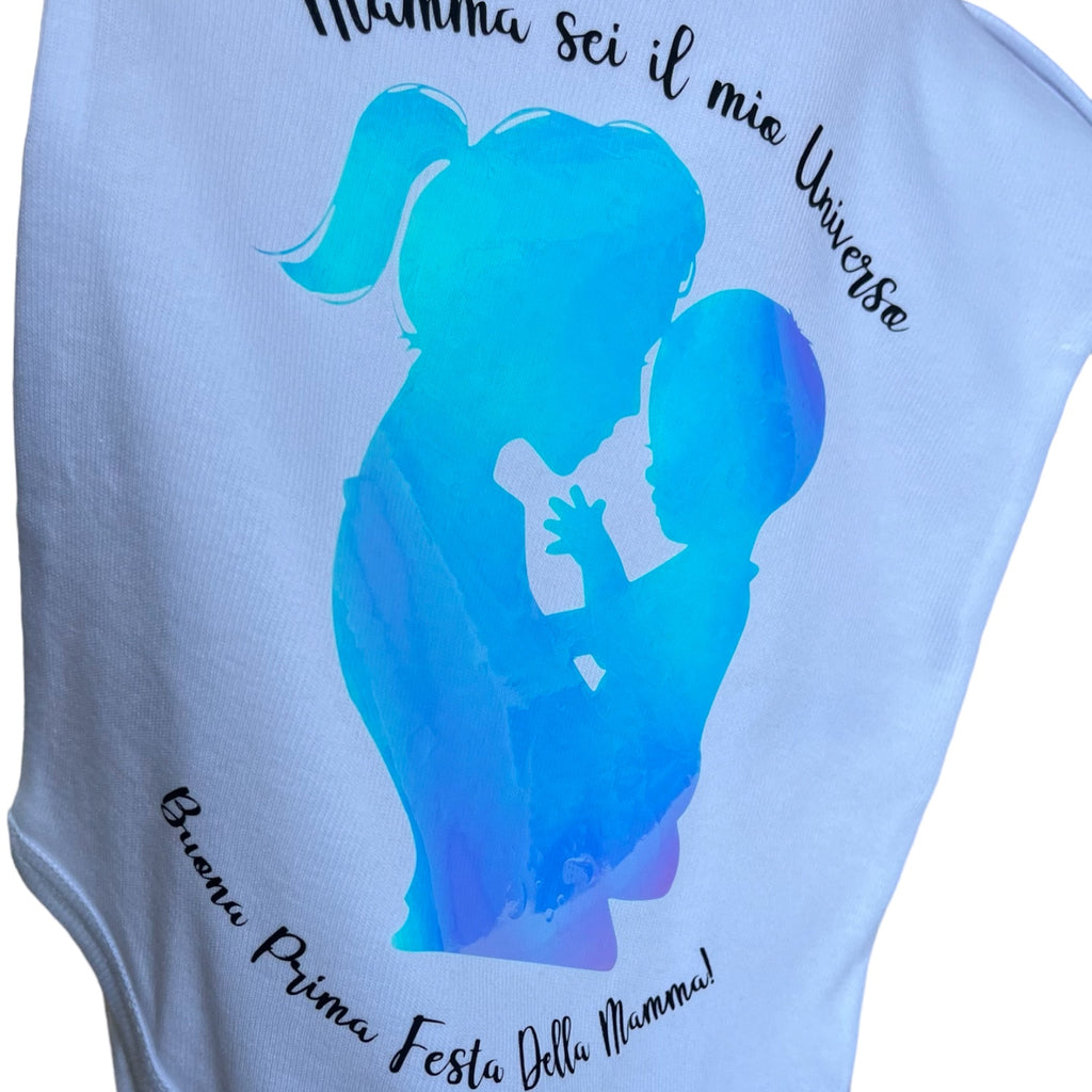 Baby Body Olografico "Mamma Sei Il Mio Universo" - Personalizzabile Con Nome