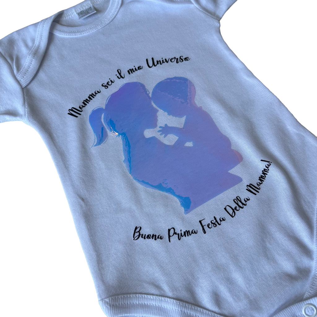 Baby Body Olografico "Mamma Sei Il Mio Universo" - Personalizzabile Con Nome