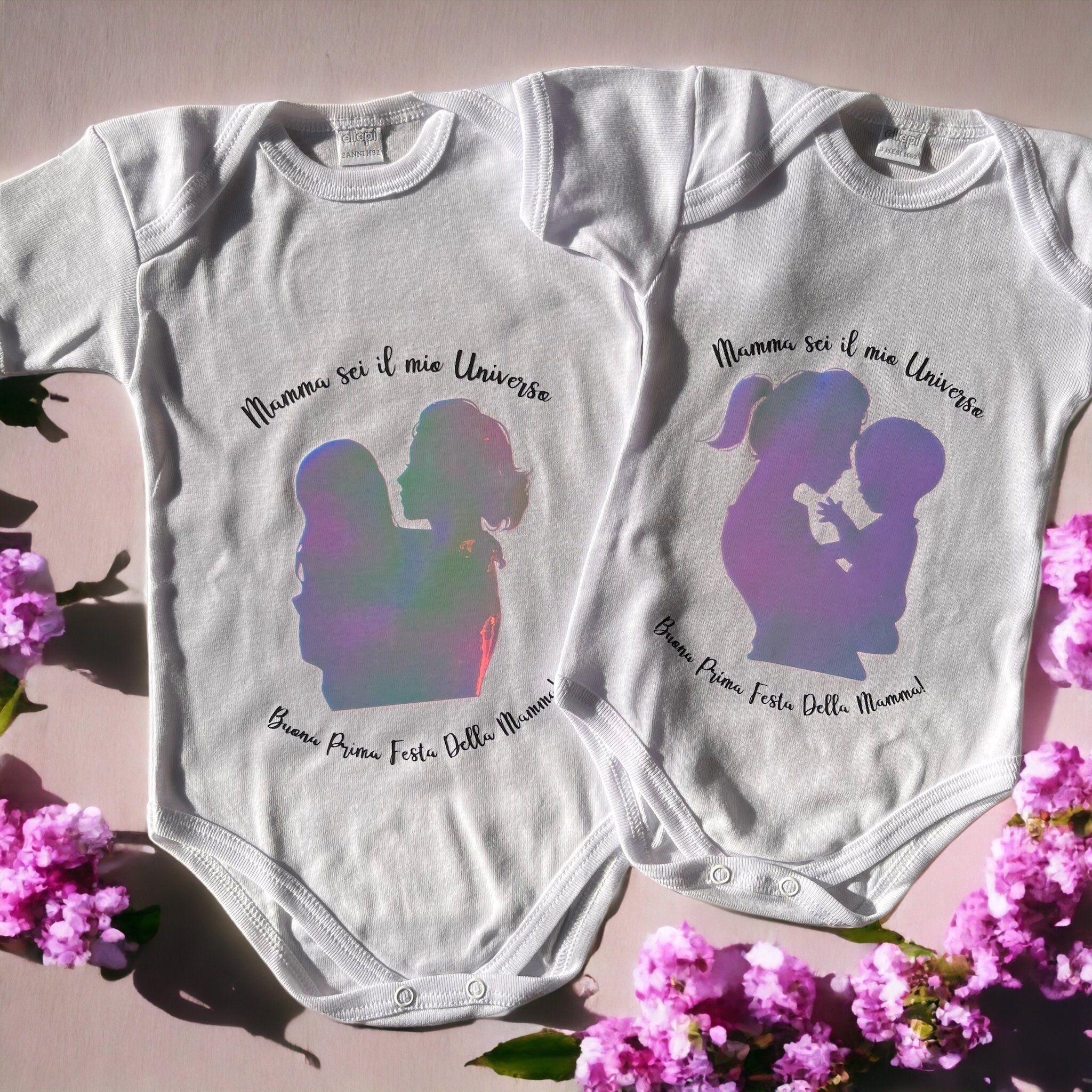 Baby Body Olografico "Mamma Sei Il Mio Universo" - Personalizzabile Con Nome