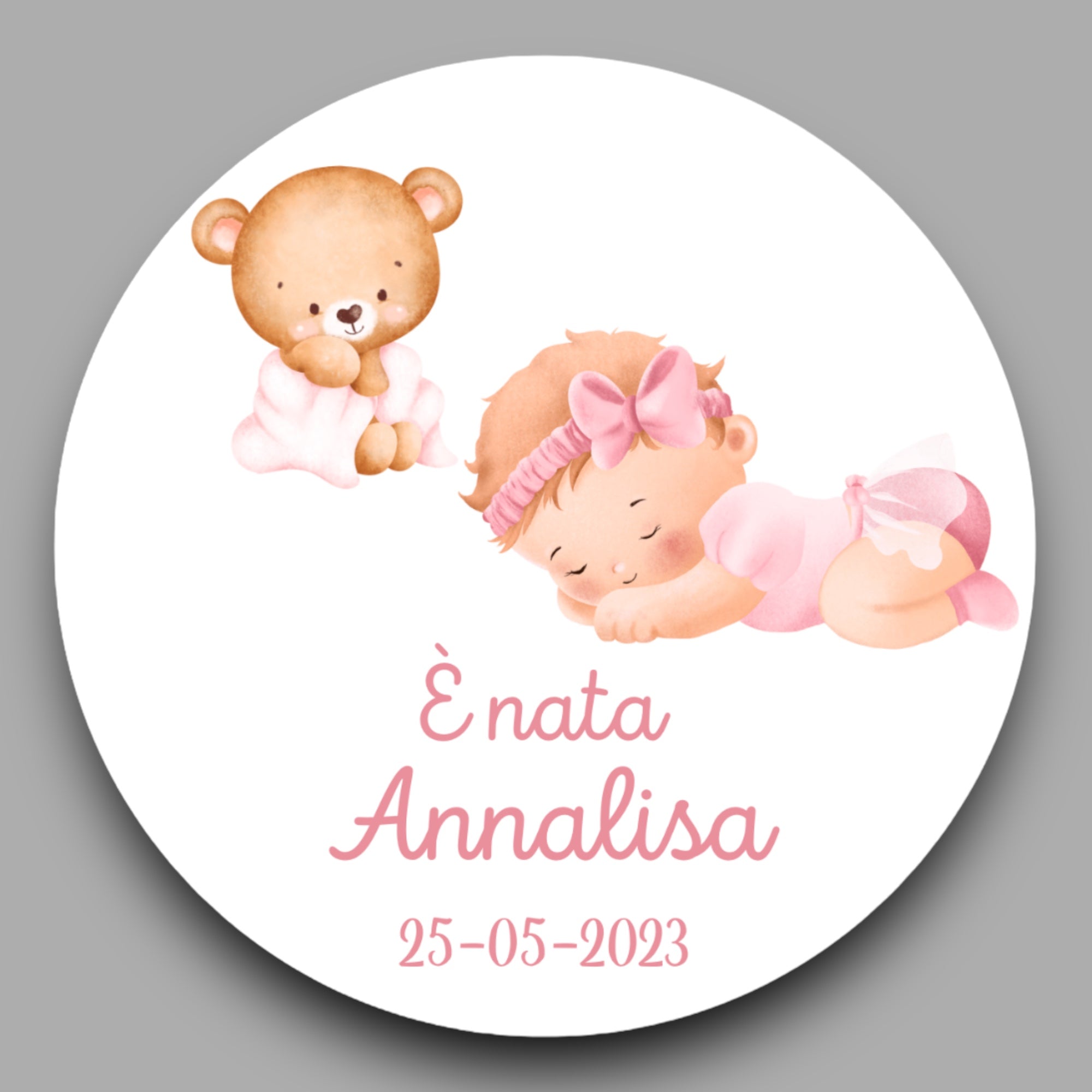 Adesivi Stickers Personalizzati Per Nascite, Baby Shower, Compleanni - Set di 50 o 100 Adesivi