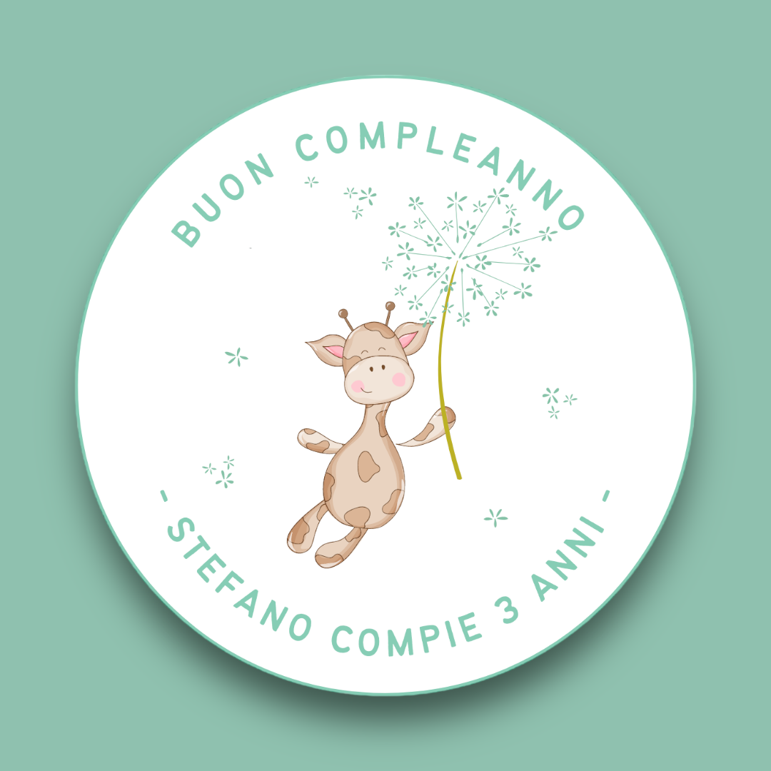Adesivi Stickers Personalizzati Per Nascite, Baby Shower, Compleanni - Set di 50 o 100 Adesivi