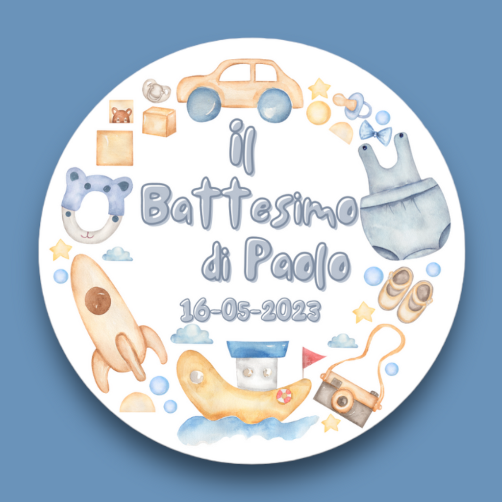 Adesivi Stickers Personalizzati Per Nascite, Baby Shower, Compleanni - Set di 50 o 100 Adesivi