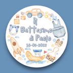 Adesivi Stickers Personalizzati Per Nascite, Baby Shower, Compleanni - Set di 50 o 100 Adesivi