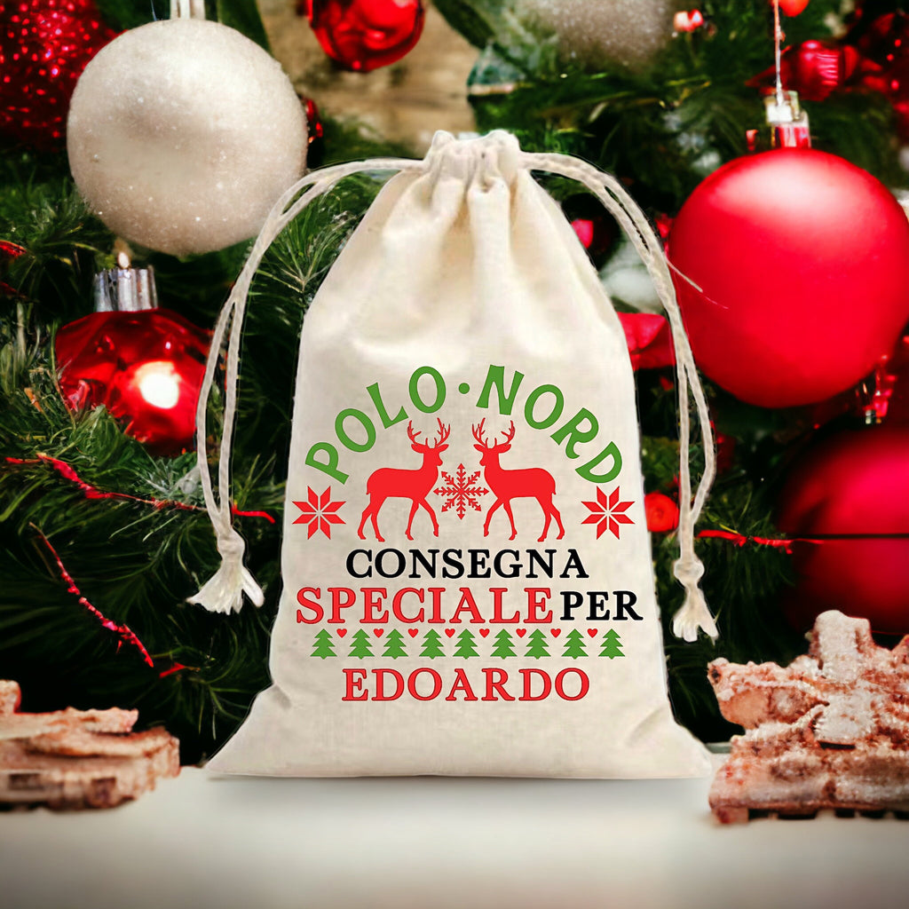 Sacco Regali Di Natale Personalizzato Con Nome - Consegna Speciale Per...