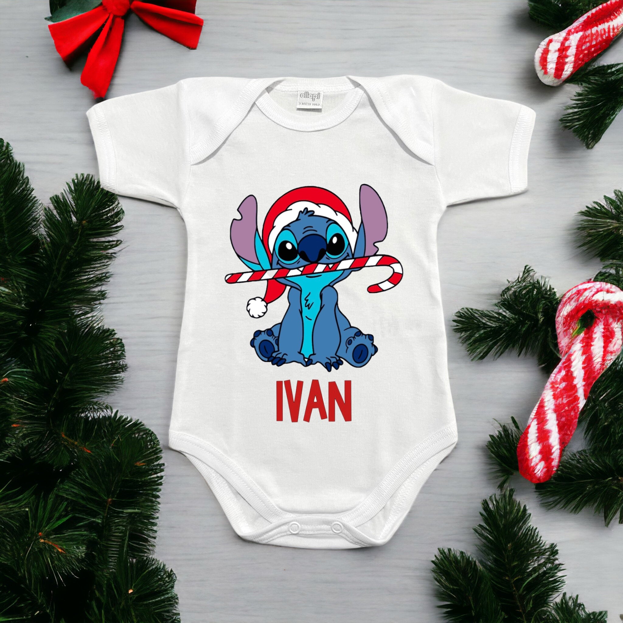 Body Di Natale Stitch Personalizzato Con Nome