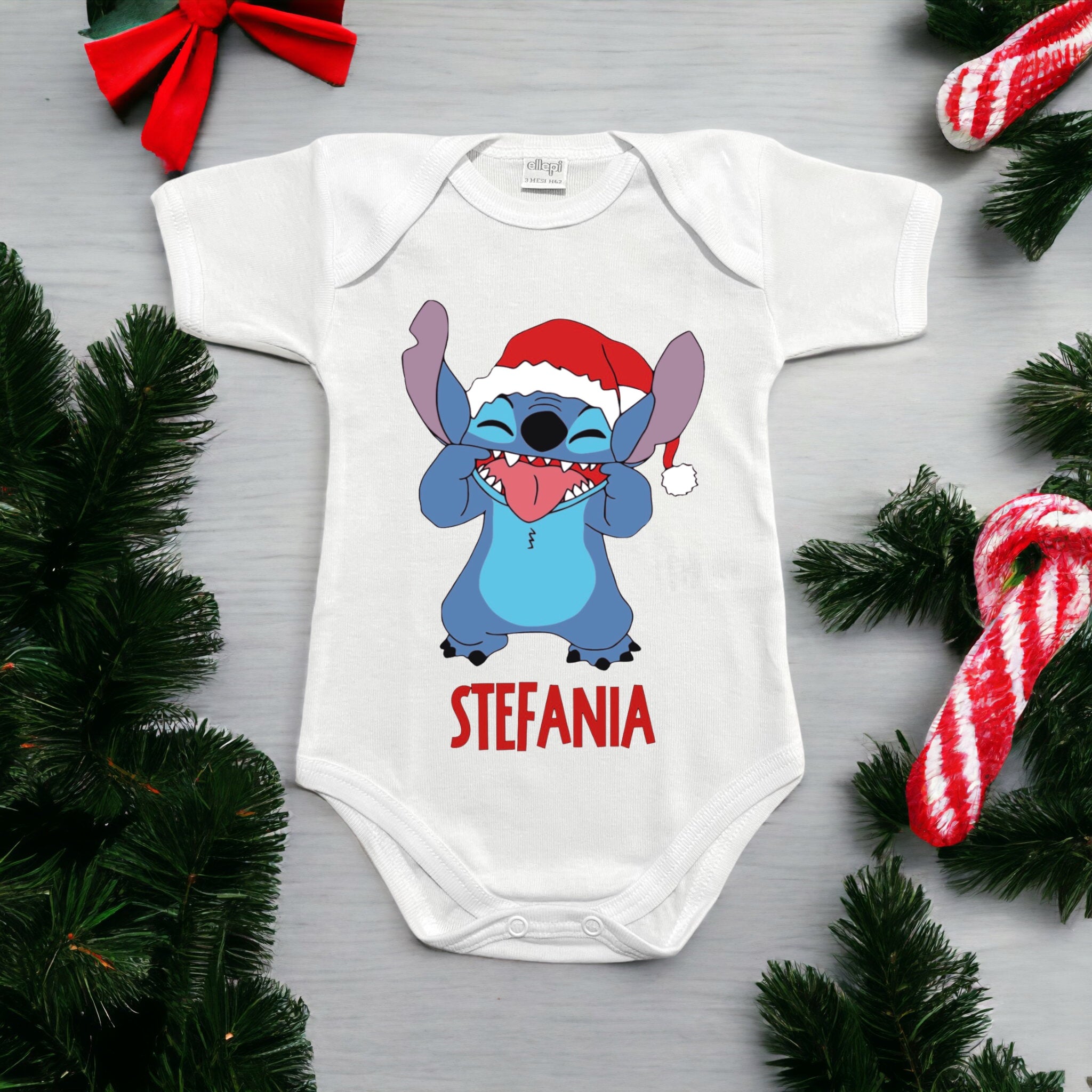 Body Di Natale Stitch Personalizzato Con Nome