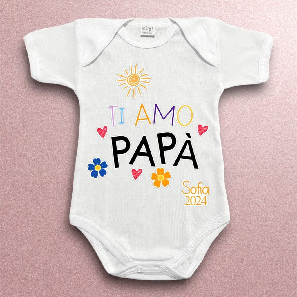 Baby Body Ti Amo Papà - Personalizzato Con Nome