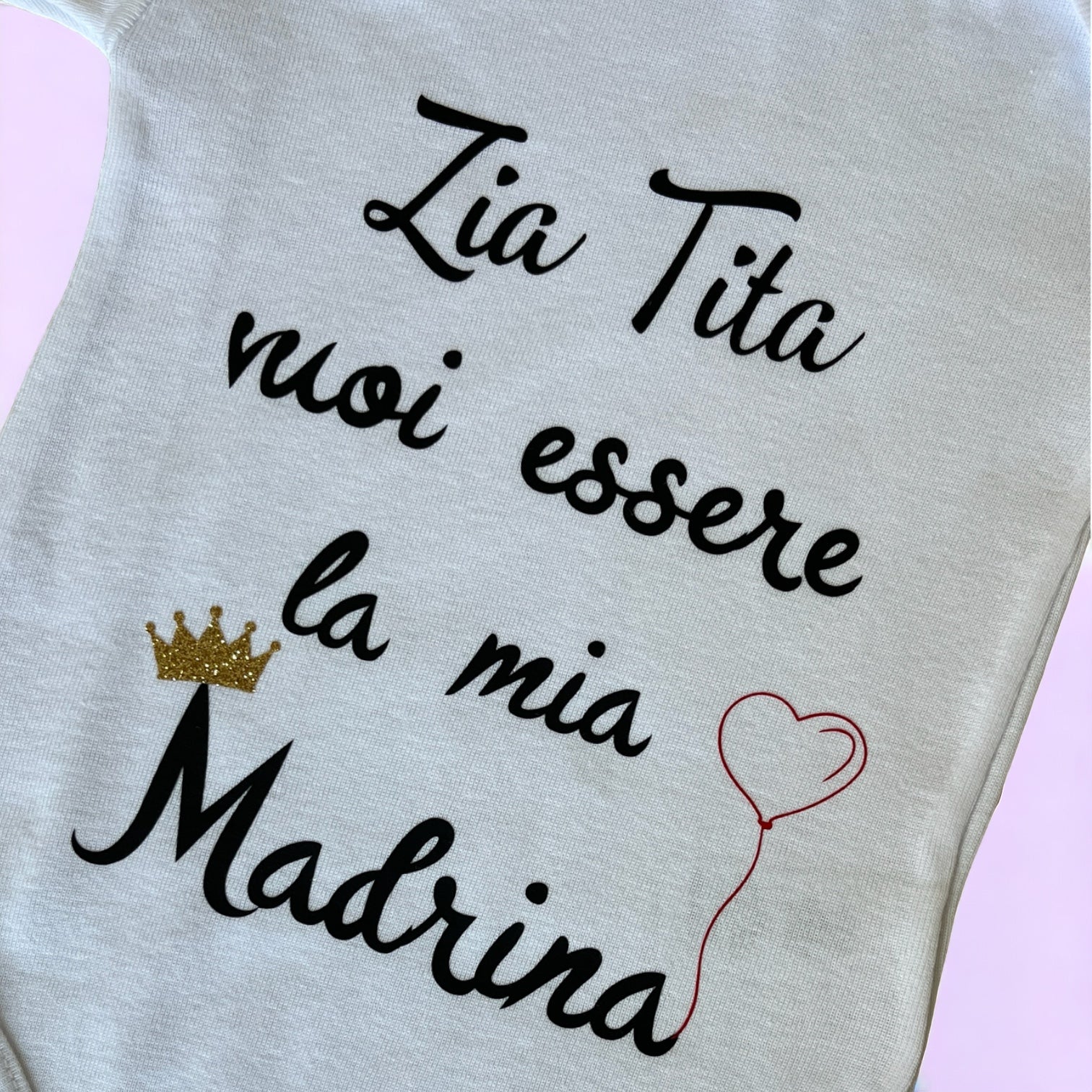 Baby Body Personalizzato Con Dedica “Vuoi Essere La Mia Madrina?” - Idea Regalo Madrina Battesimo