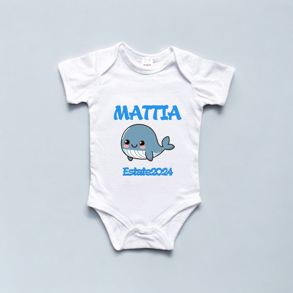 Body Per Neonati Personalizzato Con Nome - Balena
