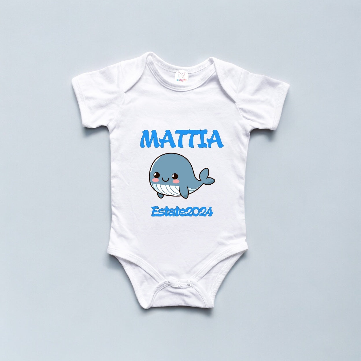 Body Per Neonati Personalizzato Con Nome - Balena