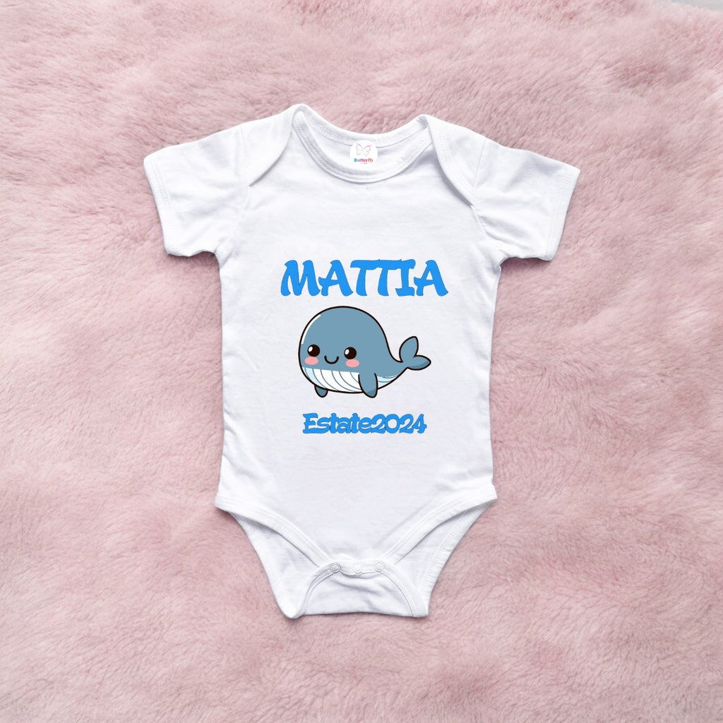Body Per Neonati Personalizzato Con Nome - Balena