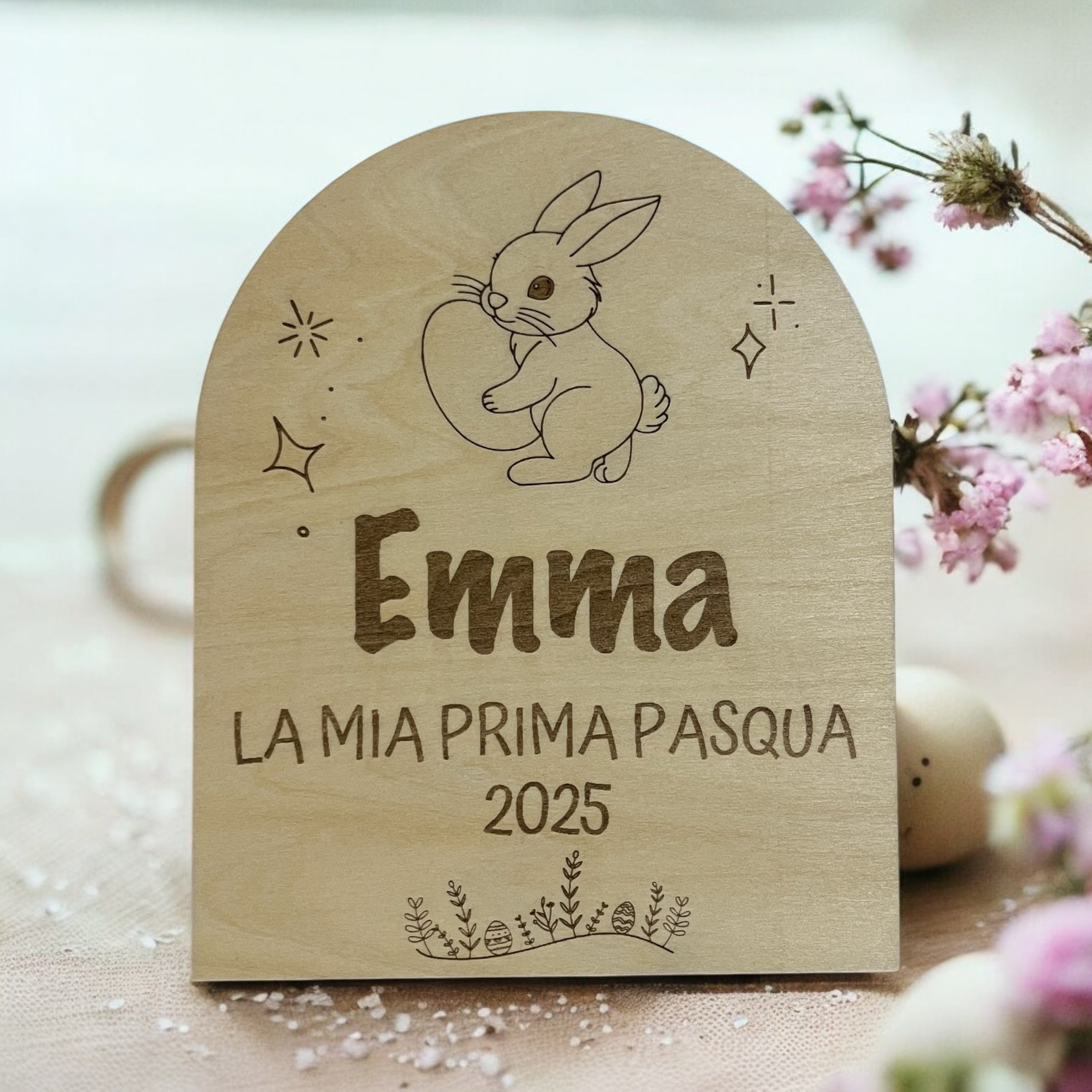 Targa In Legno Personalizzata La Mia Prima Pasqua