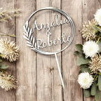 Cake Topper Personalizzato in Legno con Nomi, Topper Nozze Promessa, Compleanni, Evento Speciale