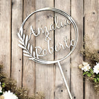Cake Topper Personalizzato in Legno con Nomi, Topper Nozze Promessa, Compleanni, Evento Speciale