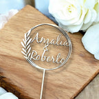 Cake Topper Personalizzato in Legno con Nomi, Topper Nozze Promessa, Compleanni, Evento Speciale