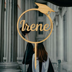 Cake Topper in Legno per Laurea o Diploma Con Nome Personalizzato