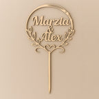 Cake Topper in Legno Personalizzato con Nomi, Topper Nozze, Compleanni, Evento Speciale