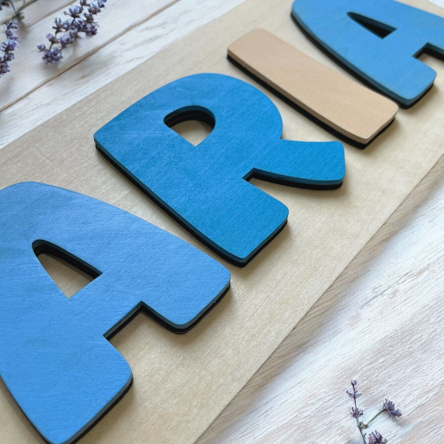 Puzzle Nome Bambini Personalizzato in Legno di Betulla