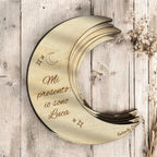 Set di 13 Targhe Milestones in Legno a Forma di Luna – Personalizzabili con Nome - Complimese